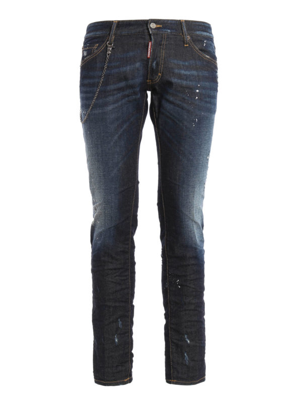 DSQUARED2: skinny jeans - Clement stone washed jeans