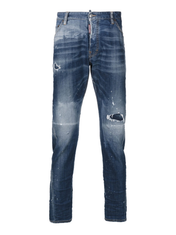 DSQUARED2: jeans skinny - Jeans slavati Sexy Twist