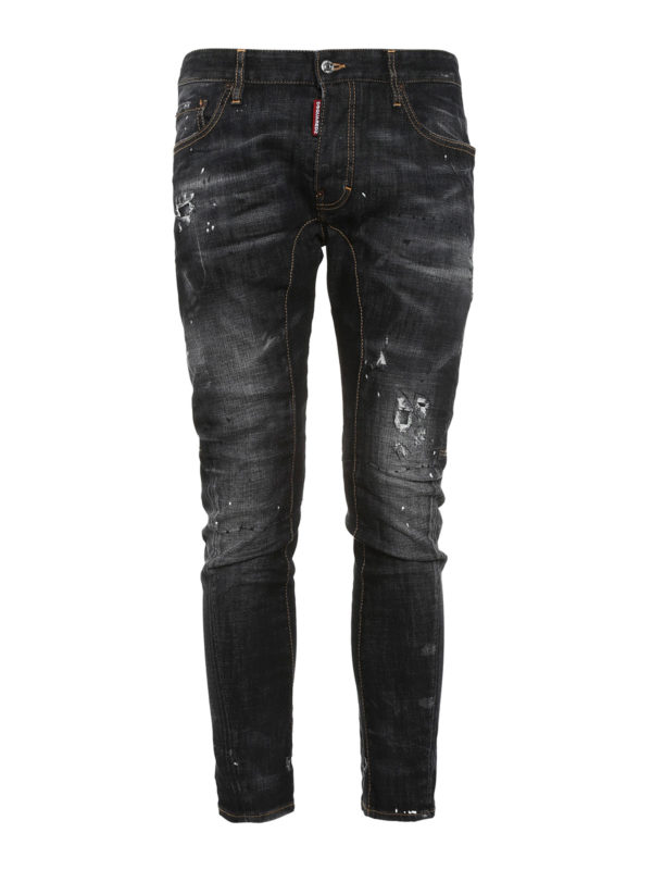 DSQUARED2: skinny jeans - Tidy Biker distressed jeans