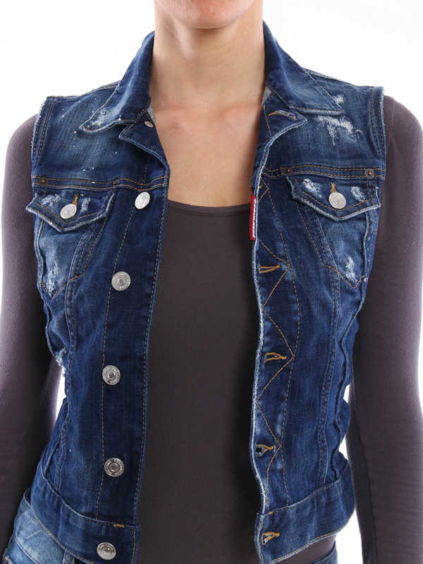 iKRIX DSQUARED2: Sleeveless denim jacket