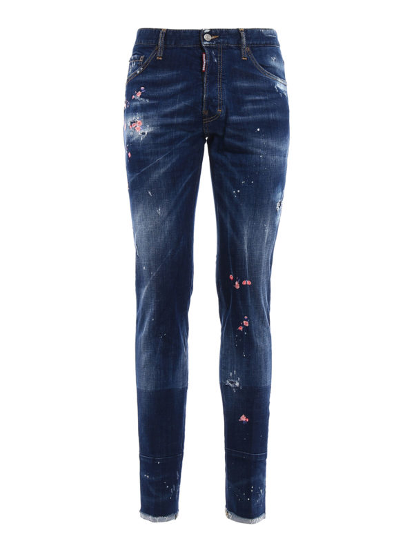 DSQUARED2: straight leg jeans - Cool Guy embroidered jeans
