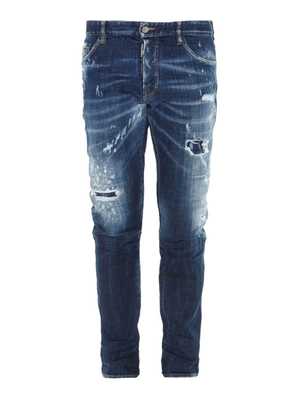 DSQUARED2: straight leg jeans - Cool Guy ripped jeans