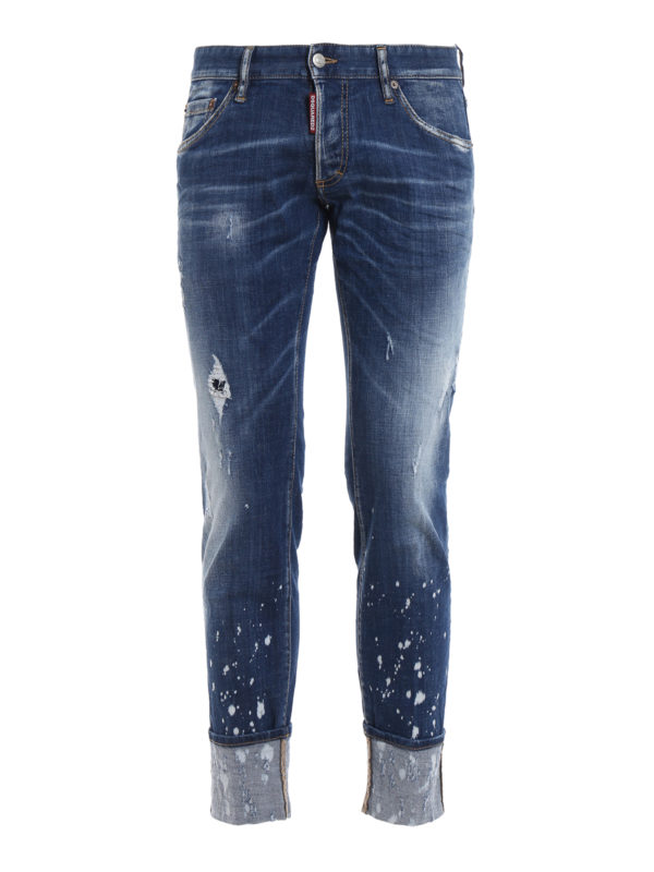DSQUARED2: straight leg jeans - Regular Clement jeans with turn-ups