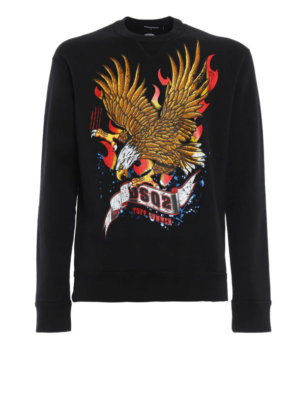 DSQUARED2: Sweatshirts & Pulls - Printed cotton sweatshirt