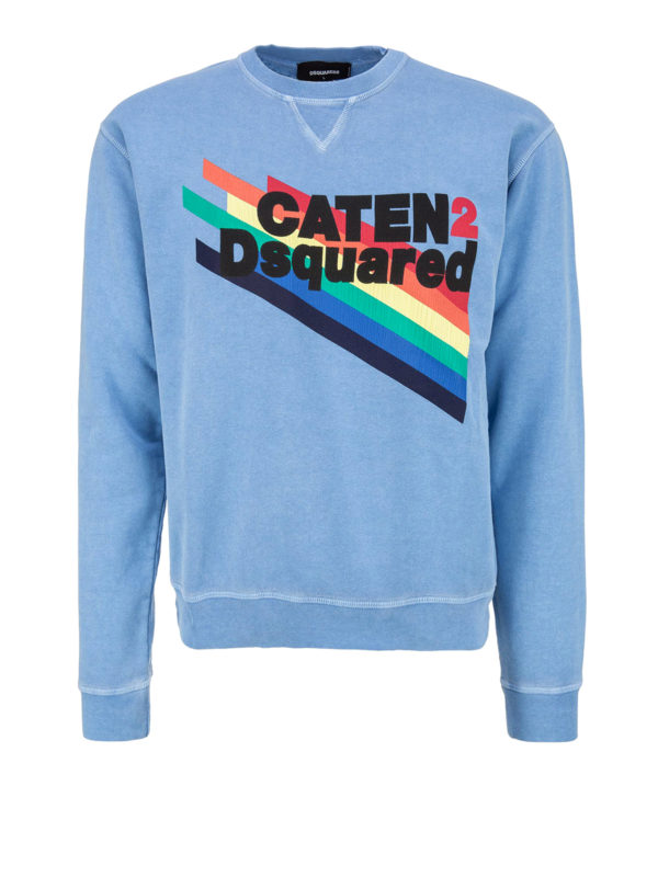 سویشرت Dsquared2 - Rainbow logo light blue sweatshirt - S71GU0219S25030519
