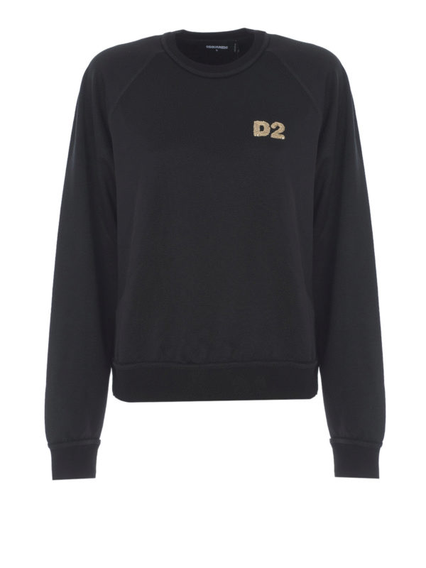 DSQUARED2: Sweatshirts & Sweaters - Sequined D2 logo sweatshirt