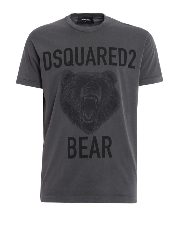 DSQUARED2: t-shirts - Bear print cotton T-shirt