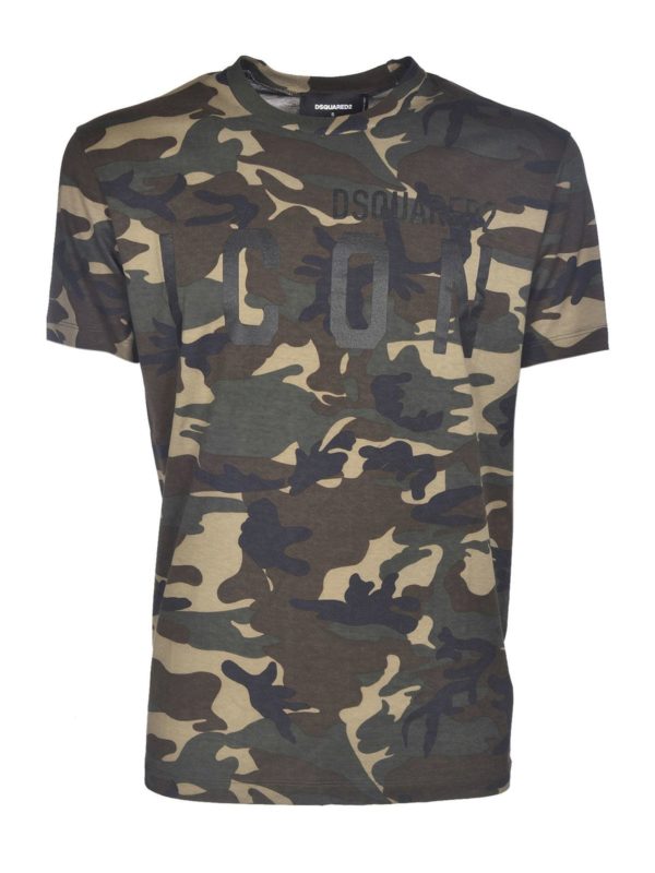 DSQUARED2: t-shirts - Camouflage Icon T-shirt