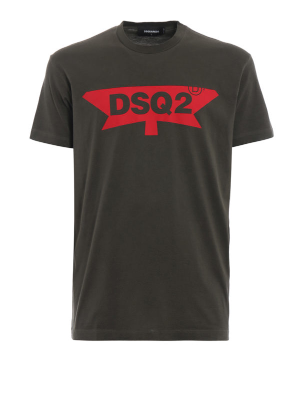DSQUARED2: t-shirts - DSQ2 print army green T-shirt