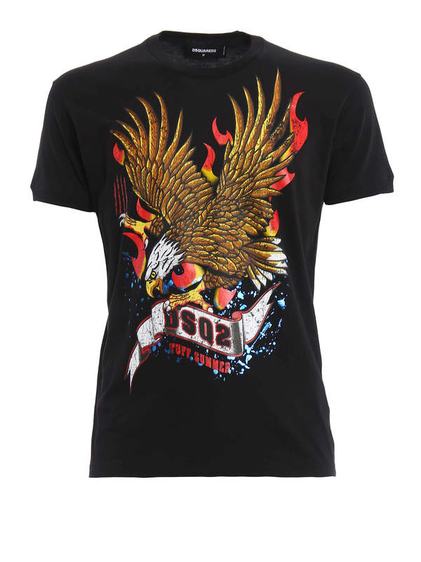 DSQUARED2: t-shirts - Eagle printed t-shirt