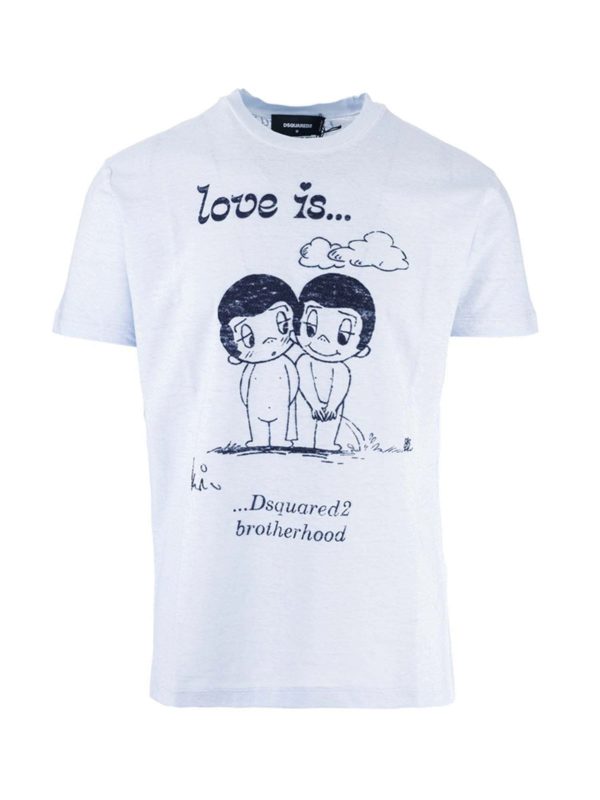 DSQUARED2: t-shirts - Love Is... T-shirt in light blue