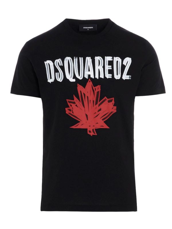 DSQUARED2: t-shirts - T-shirt with print in black