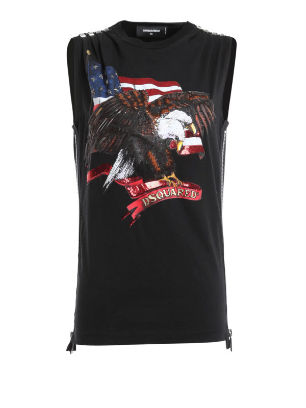DSQUARED2: Tops & Tank tops - Rhinestone Eagle Icon tank top