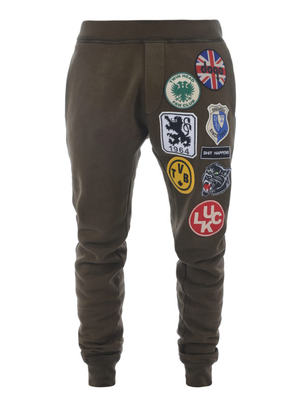 DSQUARED2: tracksuit bottoms - Patch detail tracksuit bottoms