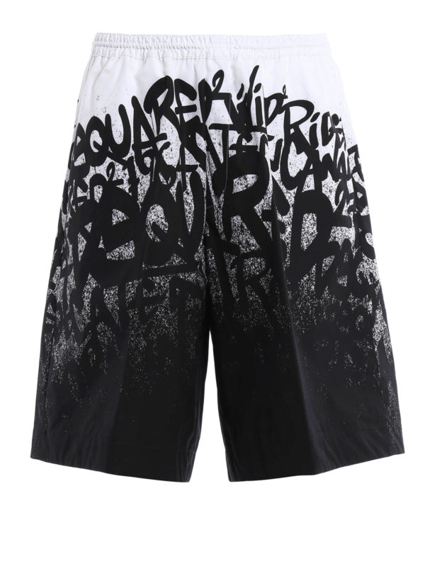 DSQUARED2: Trousers Shorts - Graffiti print bermuda