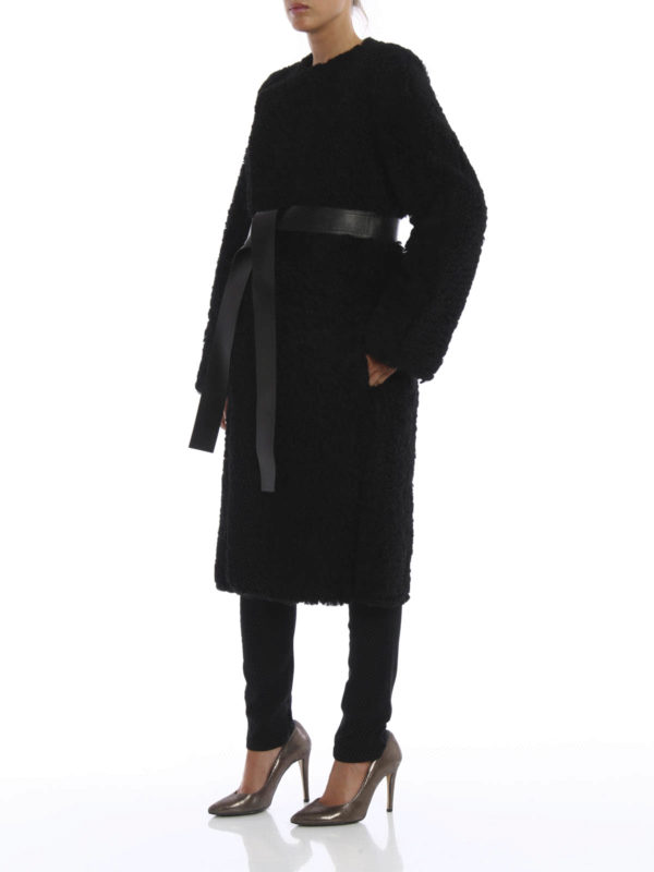 Dyed shearling coat shop online: CELINE