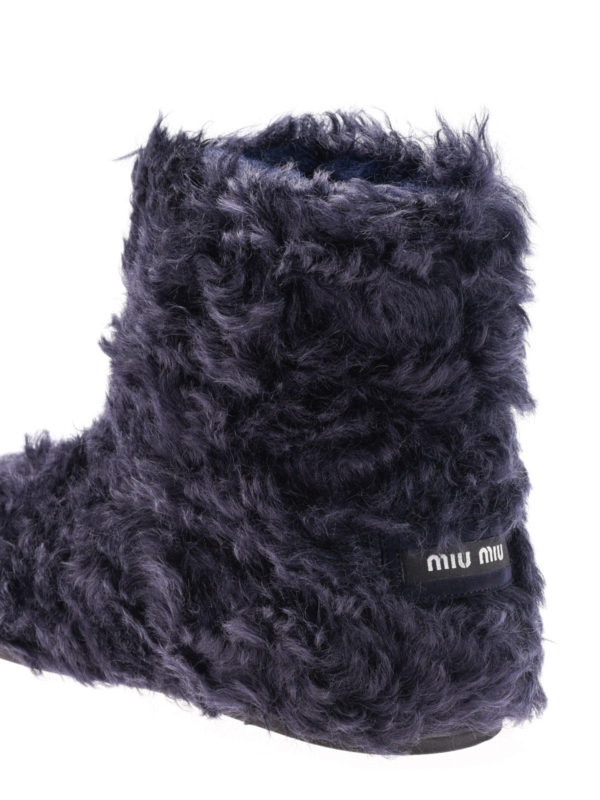 Eco shearling winter boots shop online: MIU MIU