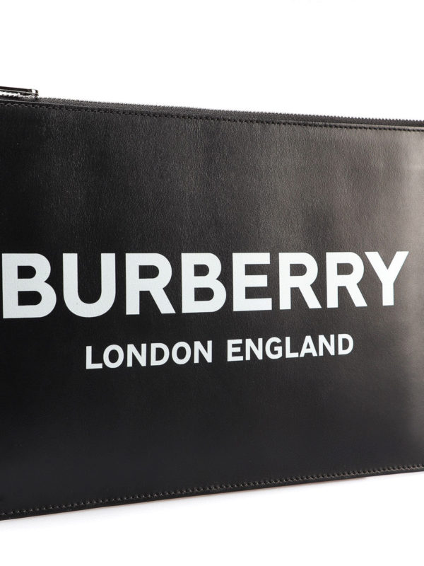 Edin contrasting logo leather pouch shop online: BURBERRY