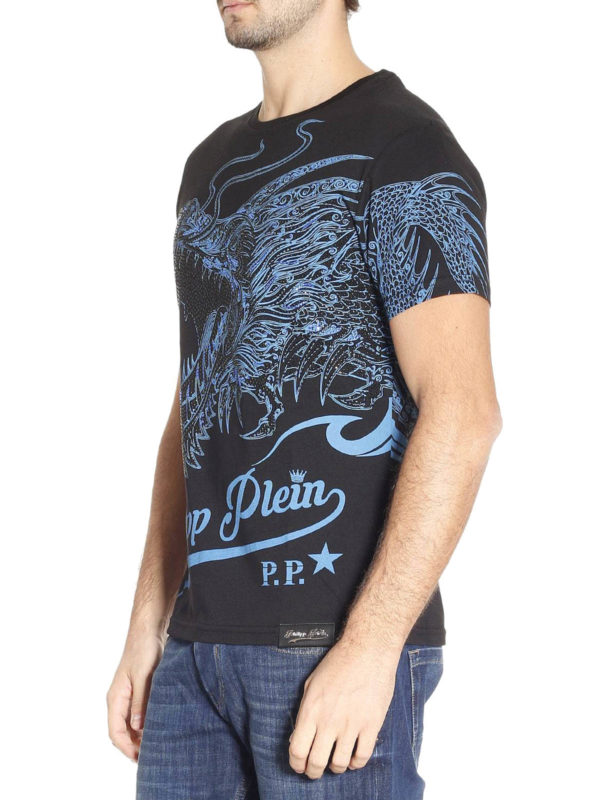 Efficient dragon print T-shirt shop online: PHILIPP PLEIN