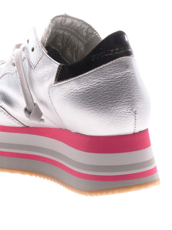 Sneaker Eiffel argento con plateau shop online: PHILIPPE MODEL