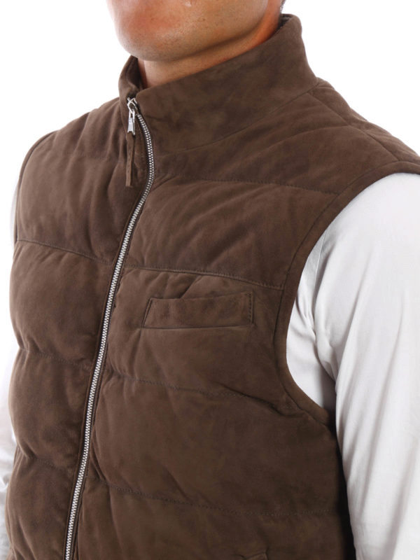 ELEVENTY buy online Suede sleeveless jacket