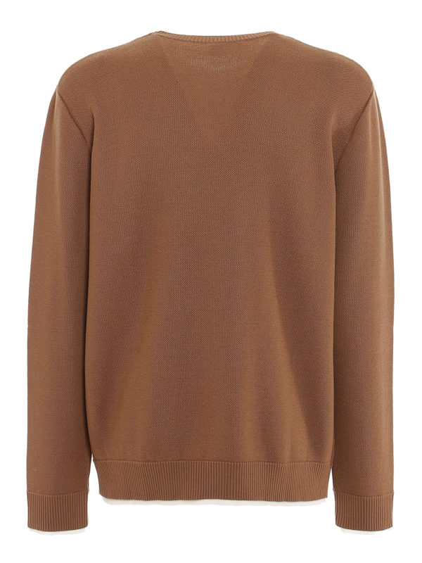 ELEVENTY: crew necks online - Layered effect wool crewneck