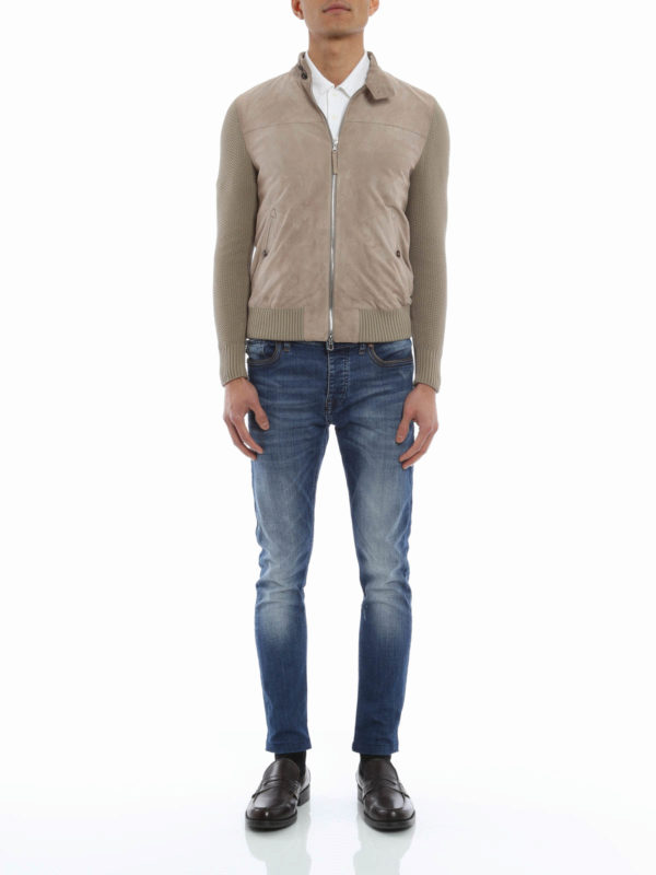 ELEVENTY: leather jacket online - Suede jacket