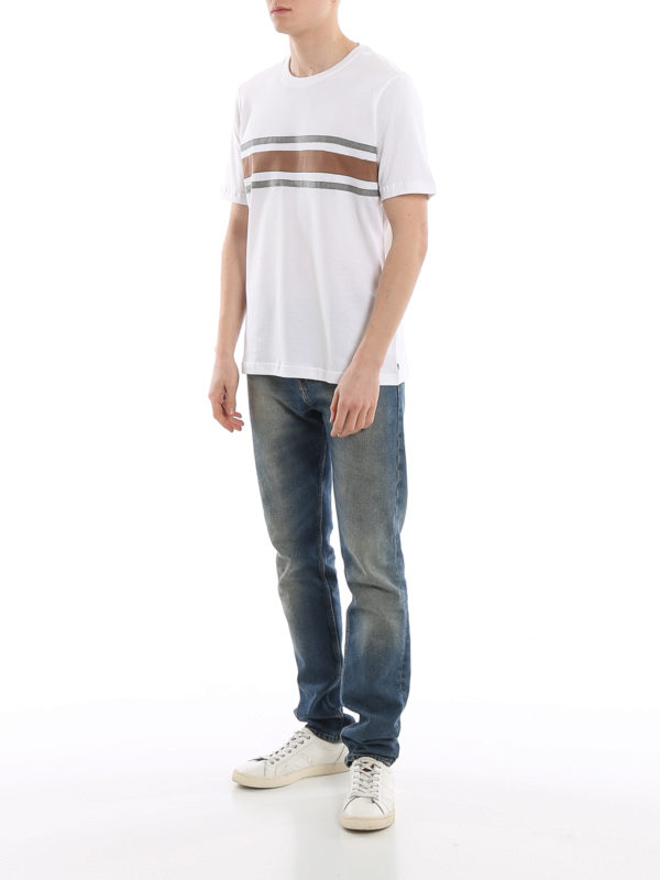 ELEVENTY: t-shirts online - Jersey T-shirt with contrasting bands