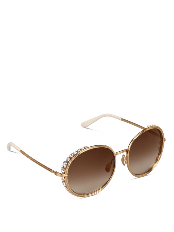 Elie Saab Crystal gold-tone sunglasses Gold Women ES016S01QVU