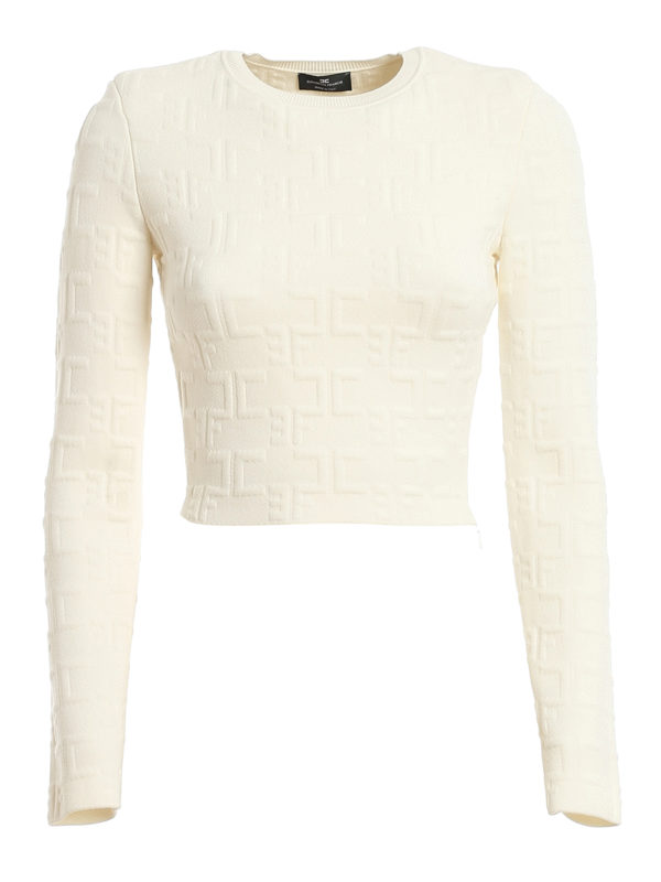 ELISABETTA FRANCHI: casual suits - Embossed fabric top and skirt