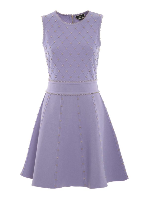 ELISABETTA FRANCHI: cocktail dresses - Studded knitted dress
