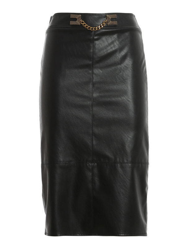 ELISABETTA FRANCHI: leather skirts - Faux leather skirt