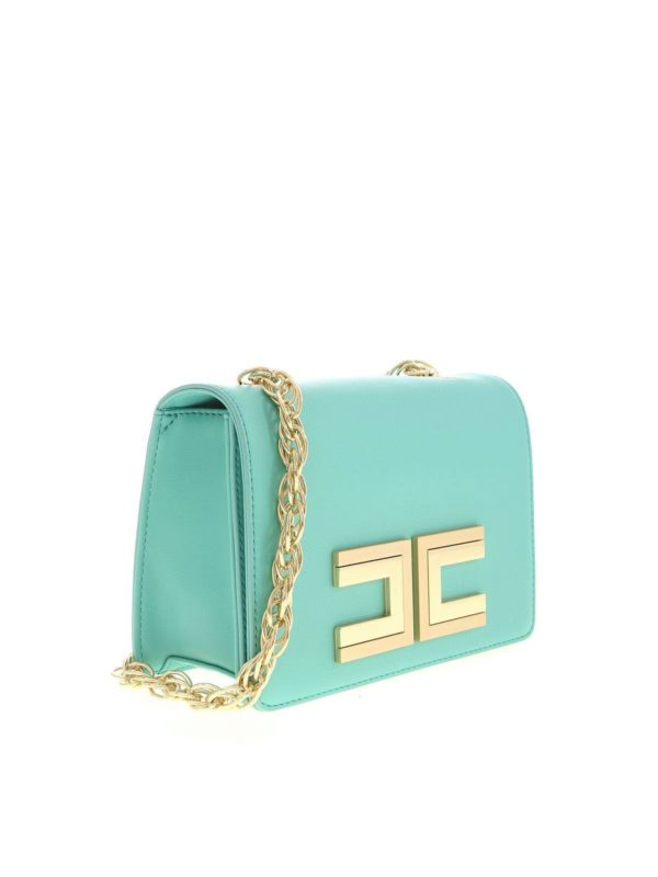 ELISABETTA FRANCHI: cross body bags online - Gold logo bag in tiffany color