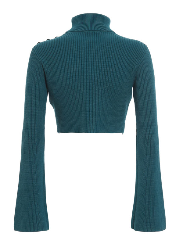 ELISABETTA FRANCHI: Turtlenecks & Polo necks online - Buttoned cropped turtleneck