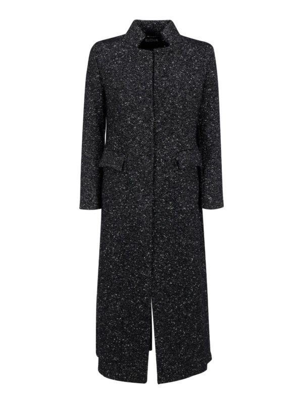 Ella Lago di Como: long coats - Lurex wool coat