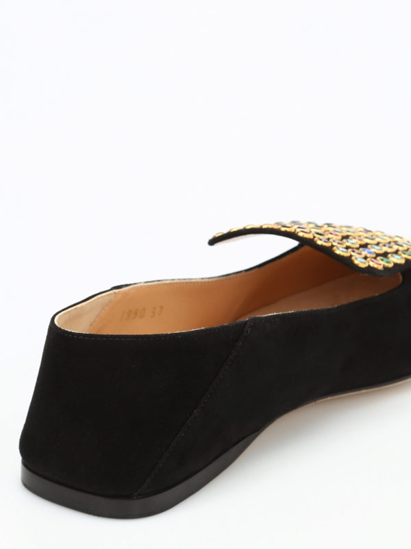 Embellished suede loafers shop online: SERGIO ROSSI
