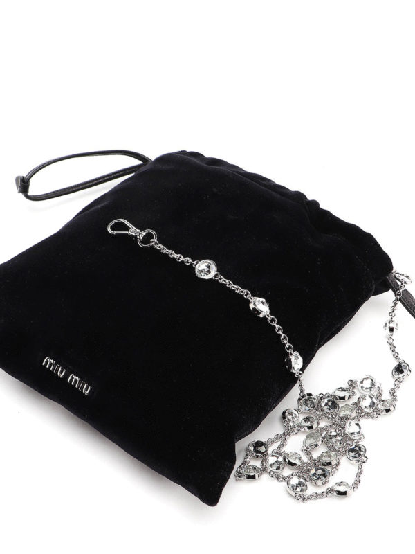 Embellished velvet bucket bag shop online: MIU MIU