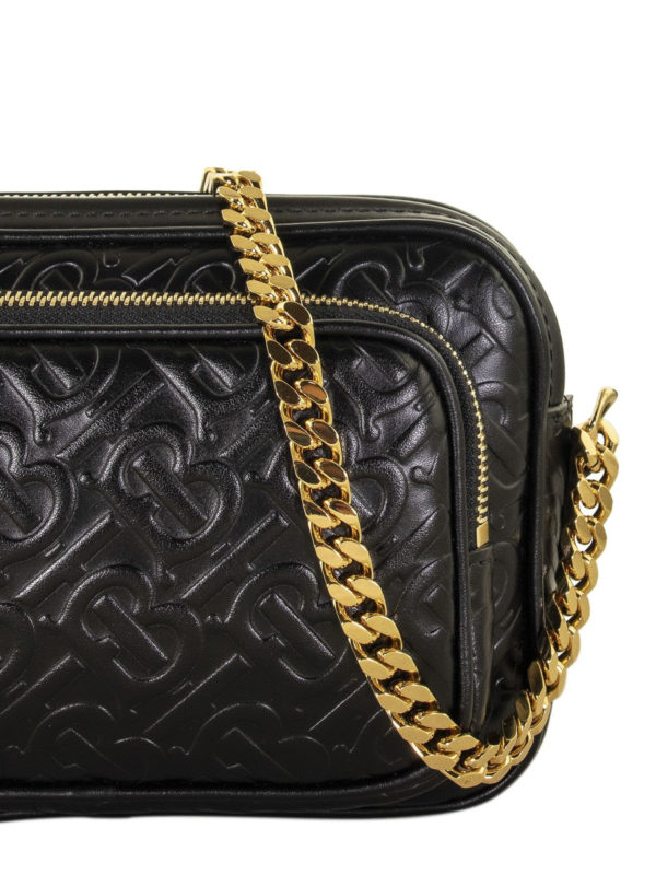 Embossed monogram leather camera bag shop online: BURBERRY