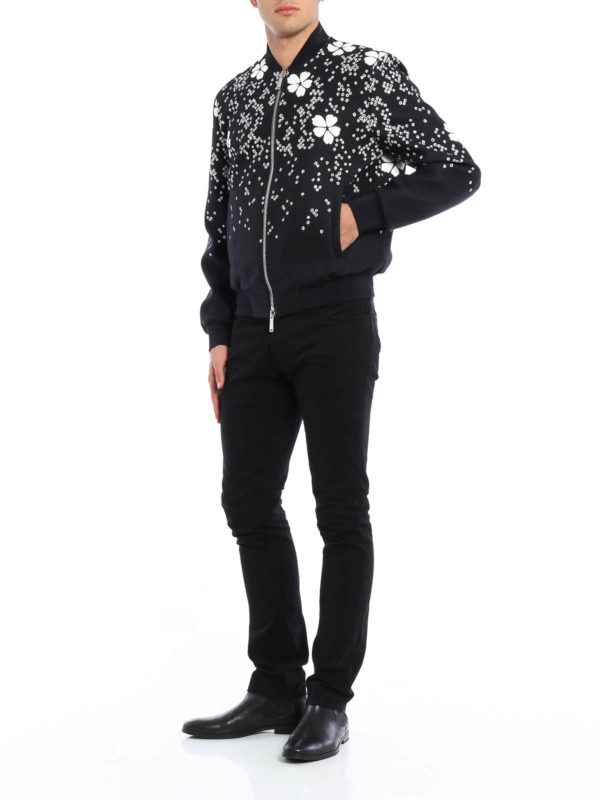 Embroidered flower bomber jacket shop online: DSQUARED2