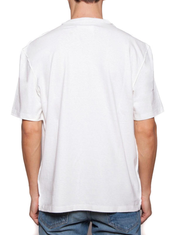 Embroidered white cotton T-shirt shop online: Maison Margiela