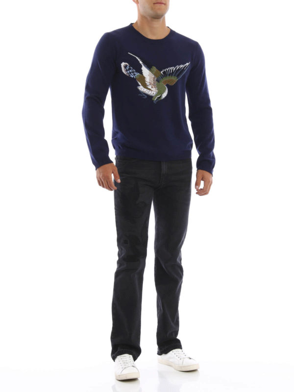 Embroidered wool pullover shop online: GUCCI