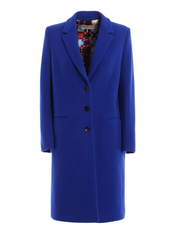 EMILIO PUCCI: knee length coats - Single-breasted coat