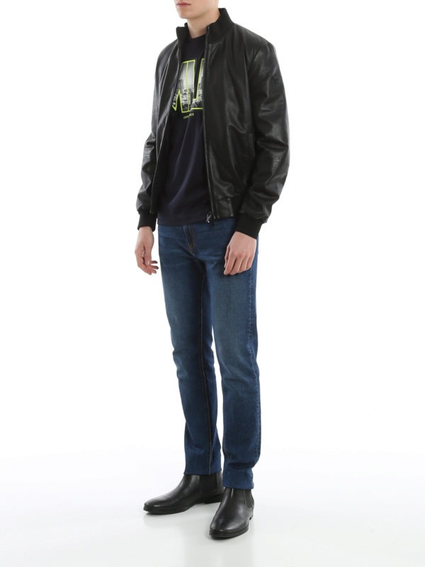 EMPORIO ARMANI: leather jacket online - Leather jacket