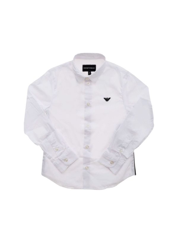 Shirts Emporio Armani - Branded edges shirt in white - 6G4CJ24N34Z0100