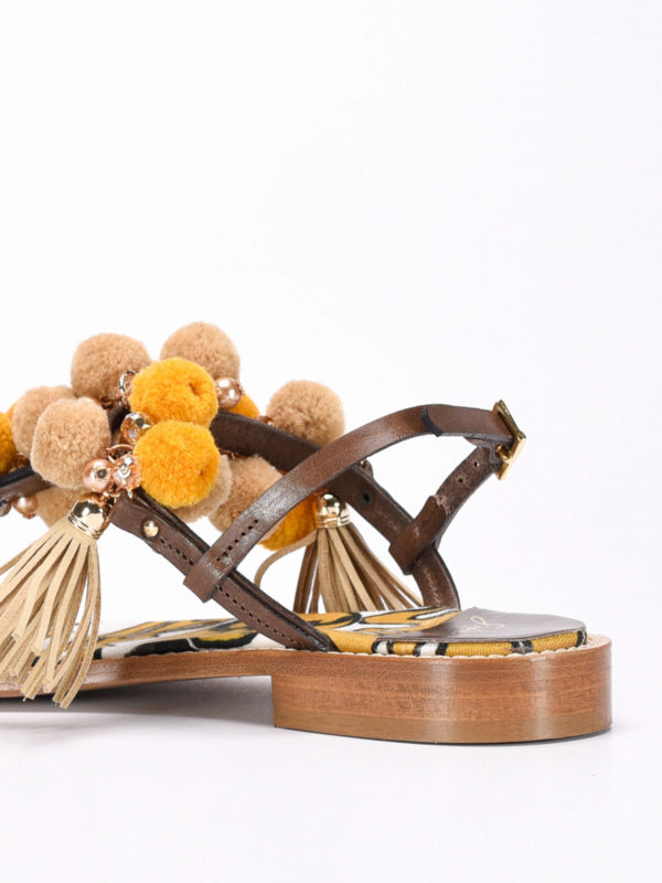 Erica pompom sandals shop online: Sofia M.