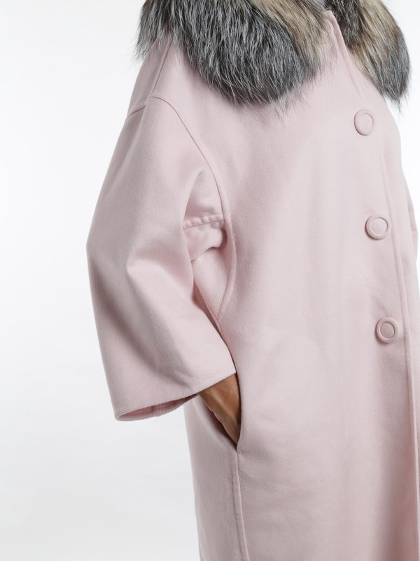 iKRIX ERMANNO SCERVINO: Coat with fox fur collar coat