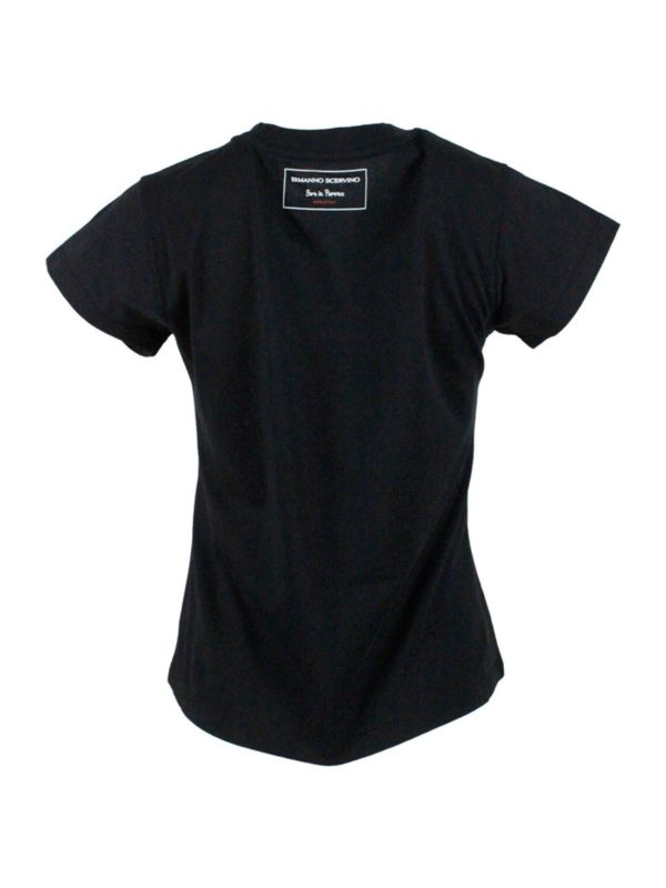 ERMANNO SCERVINO: t-shirts online - Rhinestones T-shirt in black