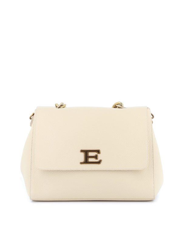 ERMANNO SCERVINO: shoulder bags - Cream grained faux leather bag