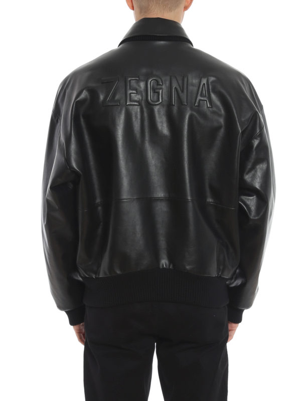 Ermenegildo Zegna Leather padded jacket - Black|FZ6004285FZCK09