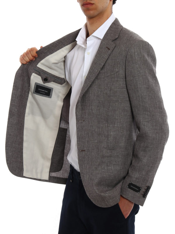 ERMENEGILDO ZEGNA buy online Linen blend unstructured blazer